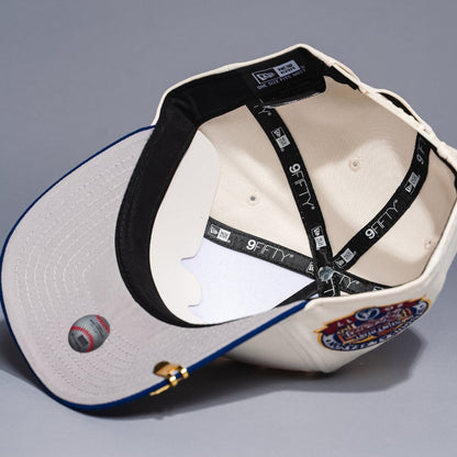 NEW ERA 9FIFTY A-FRAME CHROME/BLUE ATLANTA BRAVES SNAPBACK W/ 2017 INAUGURAL SEASON SIDE PATCH