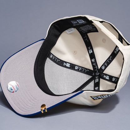 NEW ERA 9FIFTY A-FRAME CHROME/BLUE UPSIDE DOWN LOS ANGELES DODGERS W/ 2020 WORLD SERIES SIDE PATCH
