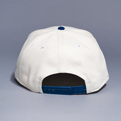 NEW ERA 9FIFTY A-FRAME CHROME/BLUE LOS ANGELES DODGERS W/ WORLD SERIES CHAMPIONS SIDE PATCH