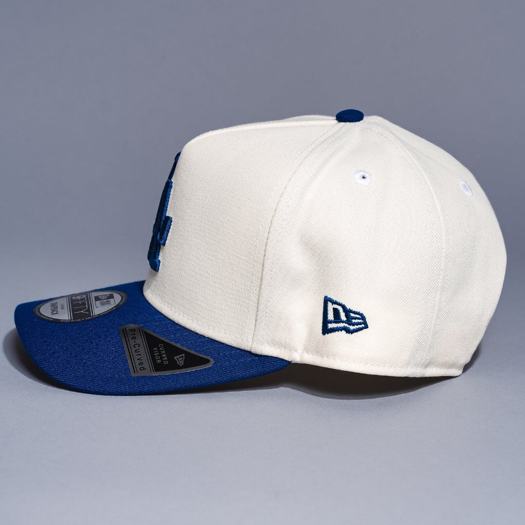NEW ERA 9FIFTY A-FRAME CHROME/BLUE LOS ANGELES DODGERS W/ 75TH WORLD SERIES SIDE PATCH