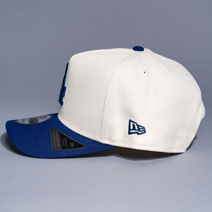NEW ERA 9FIFTY A-FRAME CHROME/BLUE LOS ANGELES DODGERS W/ 100TH ANNIVERSARY SIDE PATCH