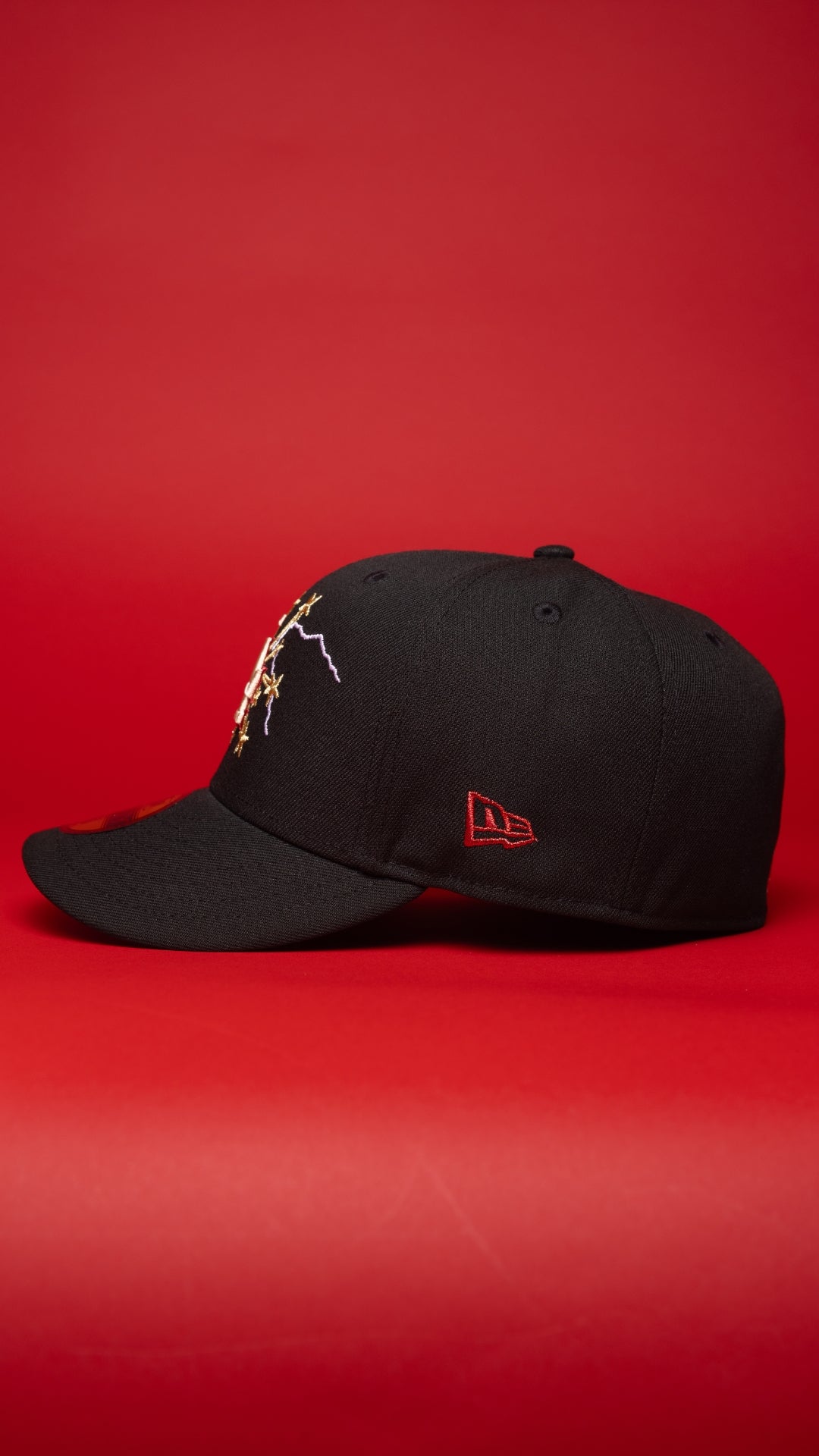 NEW ERA EXCLUSIVE 59FIFTY BLACK LOS ANGELES DODGERS W/ EMBROIDERY + JAPANESE FLAG SIDE PATCH