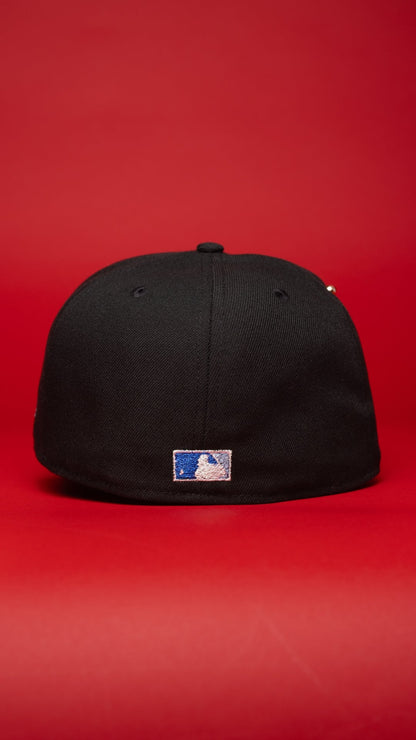 NEW ERA EXCLUSIVE 59FIFTY BLACK LOS ANGELES DODGERS "CITY OF ANGELS" W/ 2020 WORLD SERIES SIDE PATCH