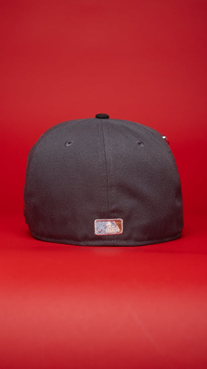 NEW ERA EXCLUSIVE 59FIFTY GREY/BLACK LOS ANGELES DODGERS W/ BURNT ROSES + SHOHEI OHTANI SIDE PATCH