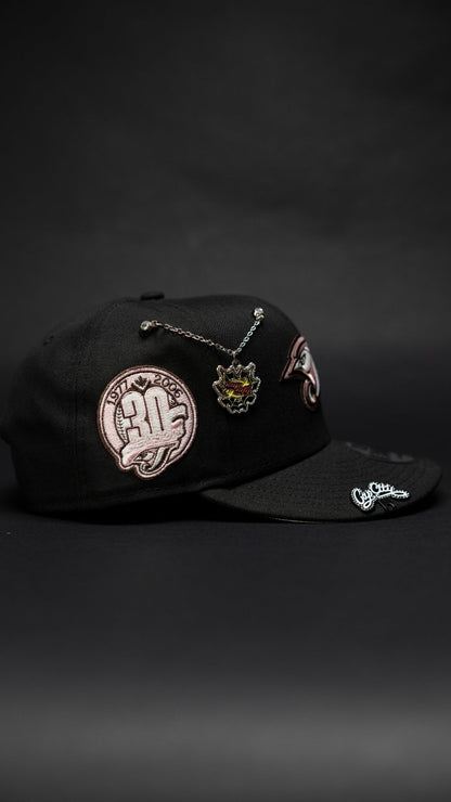 NEW ERA EXCLUSIVE 9FIFTY BLACK TORONTO BLUE JAYS SNAPBACK W/ 30TH SEASON SIDE PATCH