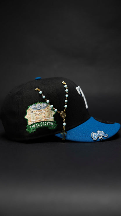 NEW ERA EXCLUSIVE 9FIFTY BLACK/COBALT BLUE TEXAS RANGERS SNAPBACK W/ FINAL SEASON SIDE PATCH