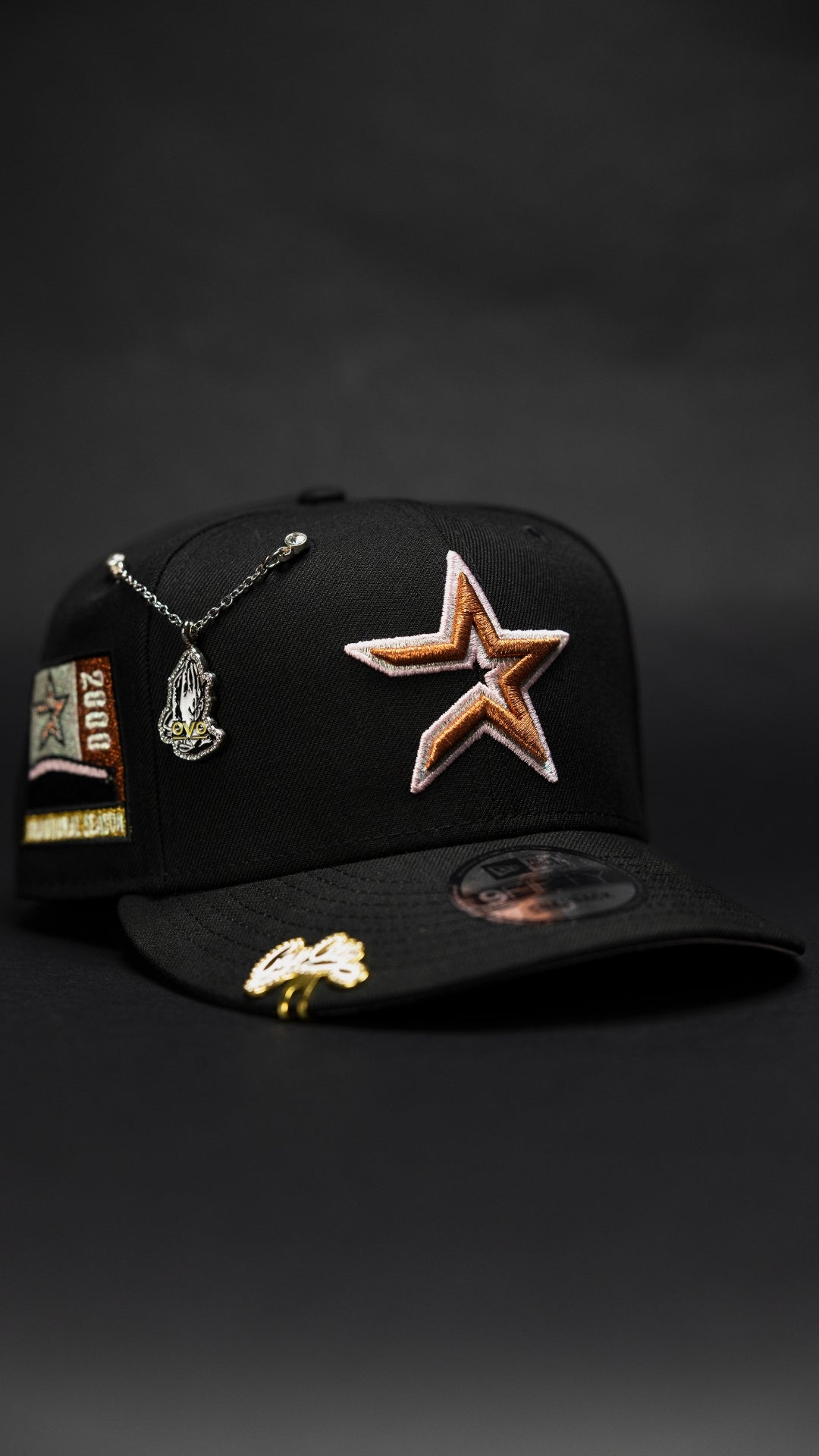 NEW ERA EXCLUSIVE 9FIFTY BLACK HOUSTON ASTROS SNAPBACK W/ 2000 INAUGURAL SEASON SIDE PATCH