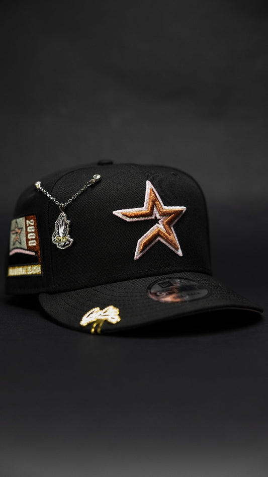 NEW ERA EXCLUSIVE 9FIFTY BLACK HOUSTON ASTROS SNAPBACK W/ 2000 INAUGURAL SEASON SIDE PATCH