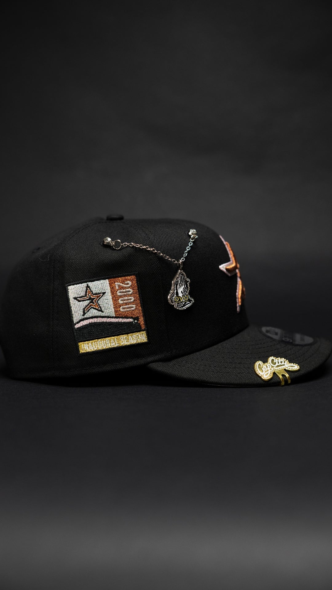 NEW ERA EXCLUSIVE 9FIFTY BLACK HOUSTON ASTROS SNAPBACK W/ 2000 INAUGURAL SEASON SIDE PATCH