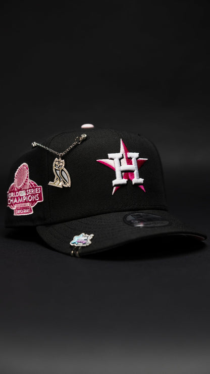 NEW ERA EXCLUSIVE 9FIFTY BLACK HOUSTON ASTROS SNAPBACK W/ WORLD SERIES CHAMPIONS SIDE PATCH