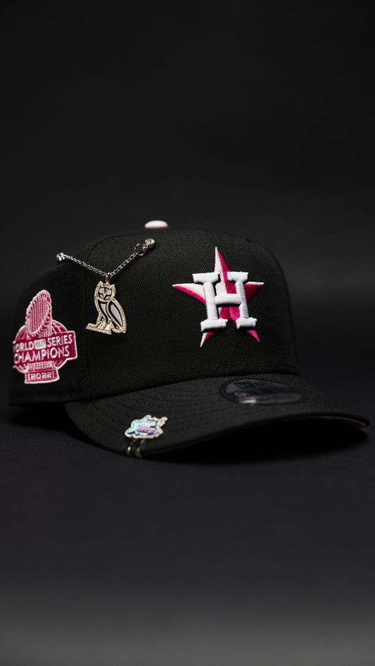 NEW ERA EXCLUSIVE 9FIFTY BLACK HOUSTON ASTROS SNAPBACK W/ WORLD SERIES CHAMPIONS SIDE PATCH