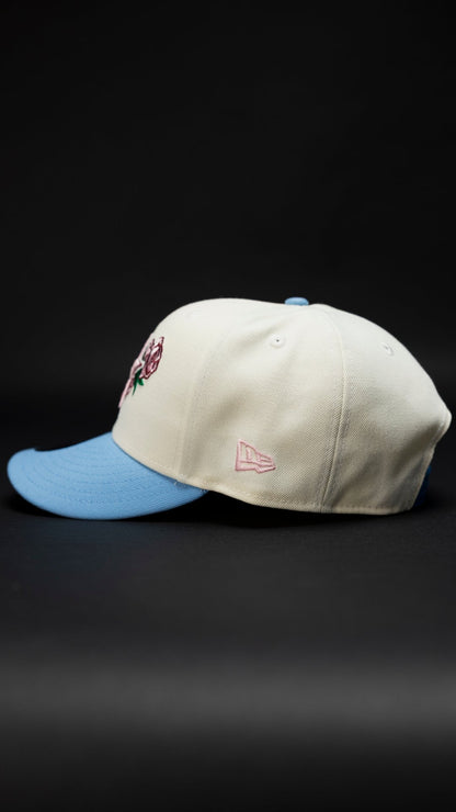 NEW ERA EXCLUSIVE 9FIFTY CHROME/ICY HOUSTON ASTROS SNAPBACK W/ ROSE + 2000 INAUGURAL SEASON SIDE PATCH