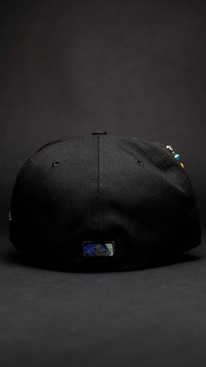 NEW ERA EXCLUSIVE 59FIFTY BLACK LOS ANGELES DODGERS W/ TOKYO SERIES SIDE PATCH