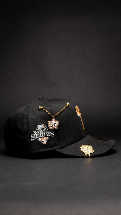 NEW ERA EXCLUSIVE 59FIFTY BLACK PHILADELPHIA PHILLIES W/ WORLD SERIES SIDE PATCH