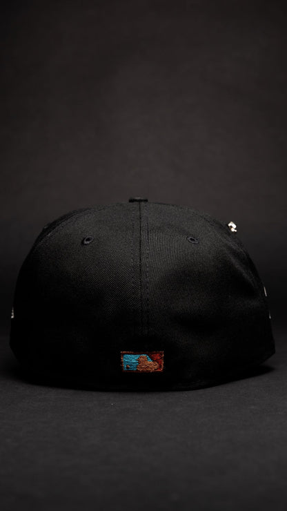 NEW ERA EXCLUSIVE 59FIFTY BLACK TEXAS RANGERS W/ ALL STAR GAME SIDE PATCH