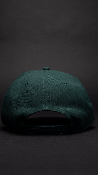 NEW ERA 9FIFTY A-FRAME FOREST GREEN LOS ANGELES DODGERS W/ PINK ROSE + WORLD SERIES CHAMPIONS SIDE PATCH
