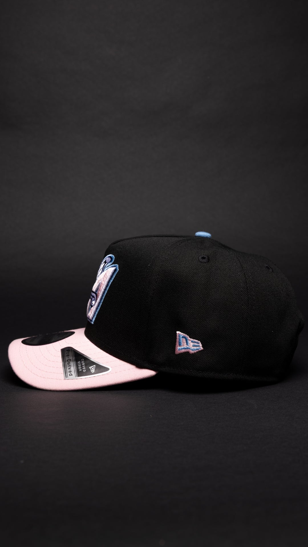 NEW ERA 9FIFTY A-FRAME BLACK/PINK ANAHEIM ANGELS W/ 50TH ANNIVERSARY SIDE PATCH