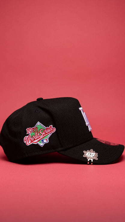 NEW ERA 9FIFTY A-FRAME BLACK LOS ANGELES DODGERS SNAPBACK W/ 1988 WORLD SERIES SIDE PATCH