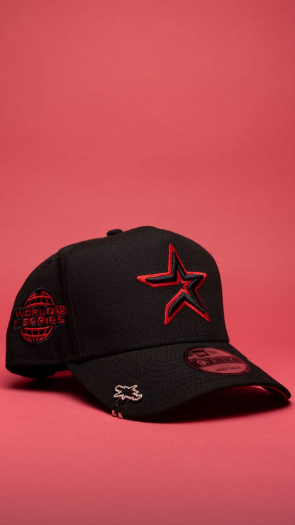 NEW ERA 9FIFTY A-FRAME BLACK HOUSTON ASTROS SNAPBACK W/ 2005 WORLD SERIES SIDE PATCH