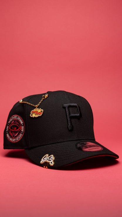 NEW ERA EXCLUSIVE 9FIFTY BLACKED OUT PITTSBURGH PIRATES SNAPBACK W/ THREE RIVES STADIUM SIDE PATCH