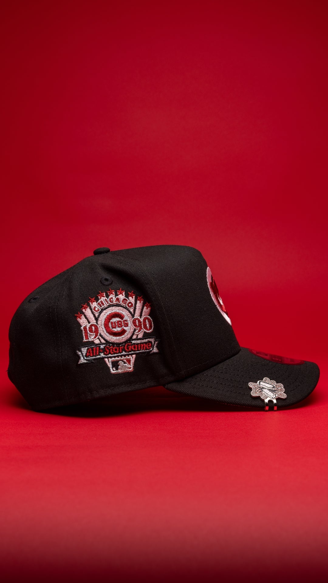 NEW ERA 9FIFTY A-FRAME BLACK CHICAGO CUBS SNAPBACK W/ 1990 ALL STAR GAME SIDE PATCH