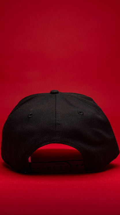 NEW ERA 9FIFTY A-FRAME BLACK ANAHEIM ANGELS SNAPBACK W/ 50TH ANNIVERSARY SIDE PATCH