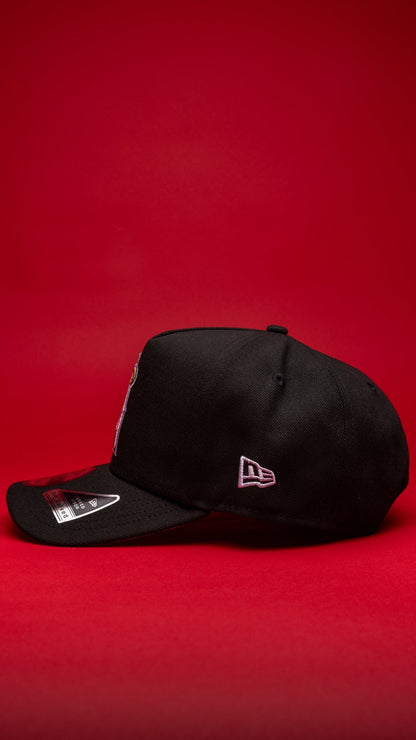 NEW ERA 9FIFTY A-FRAME BLACK ANAHEIM ANGELS SNAPBACK W/ 50TH ANNIVERSARY SIDE PATCH