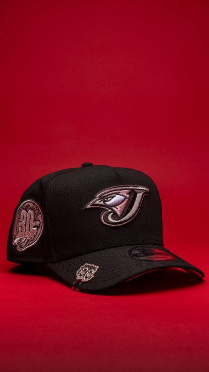NEW ERA 9FIFTY A-FRAME BLACK TORONTO BLUE JAYS SNAPBACK W/ 30TH ANNIVERSARY SIDE PATCH