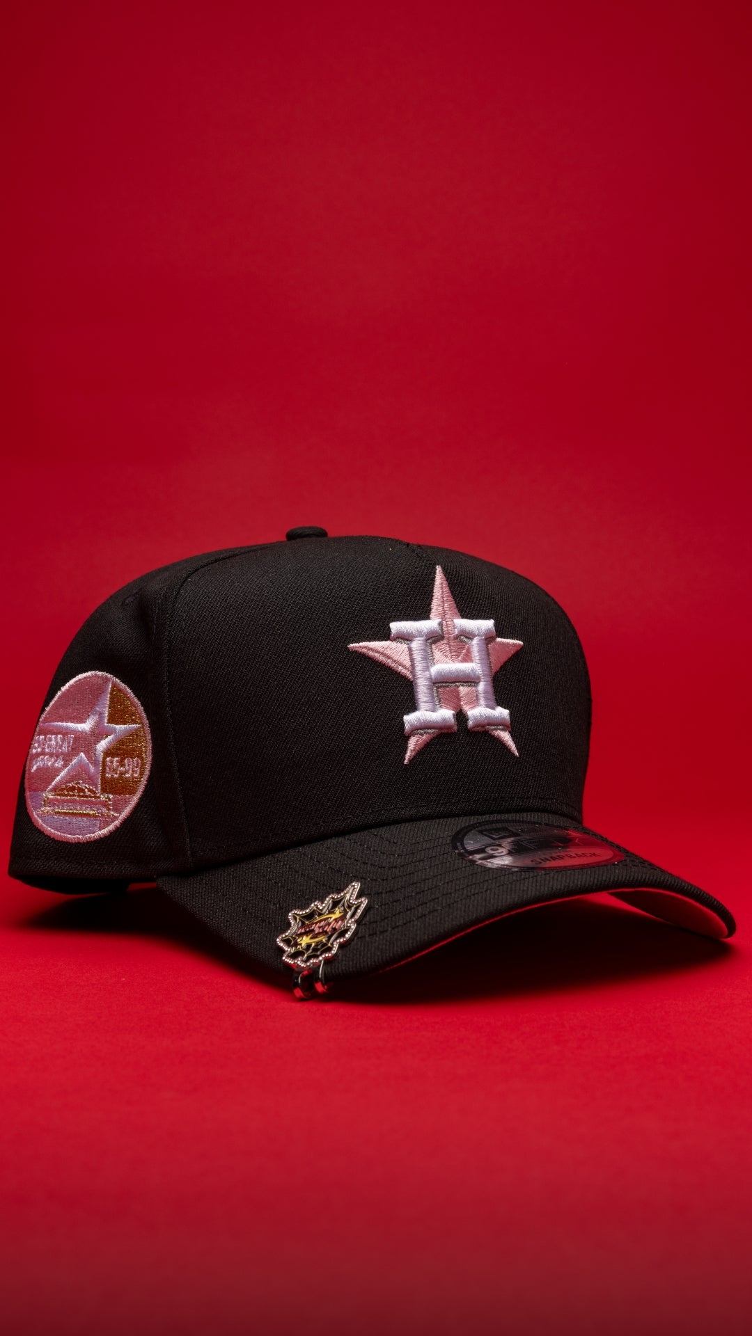 NEW ERA 9FIFTY A-FRAME BLACK HOUSTON ASTROS SNAPBACK W/ 35 GREAT YEARS SIDE PATCH