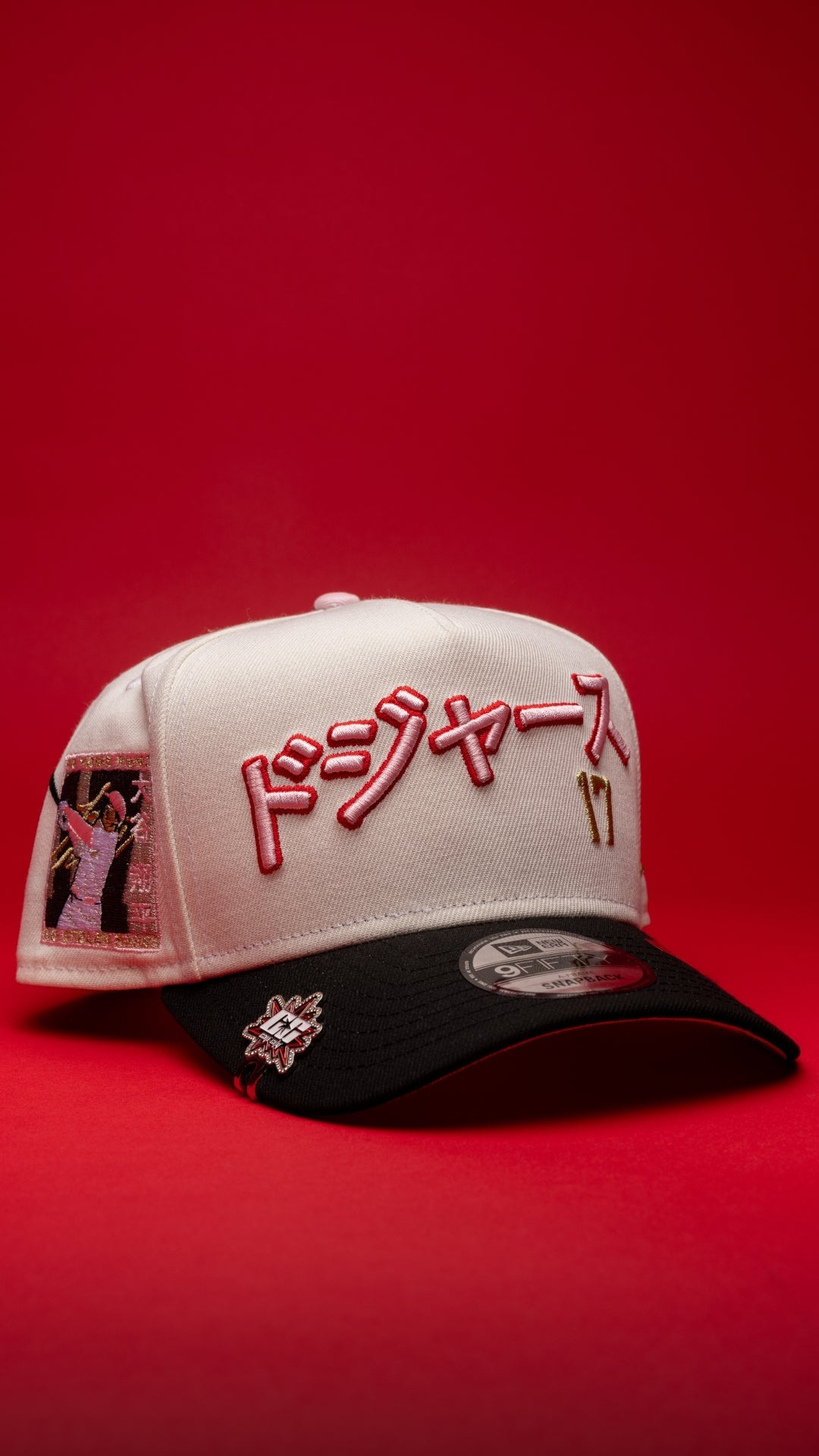 NEW ERA 9FIFTY A-FRAME CHROME/BLACK LOS ANGELES DODGERS JAPANESE SCRIPT W/ SHOHEI OHTANI 50-50 CLUB SIDE PATCH