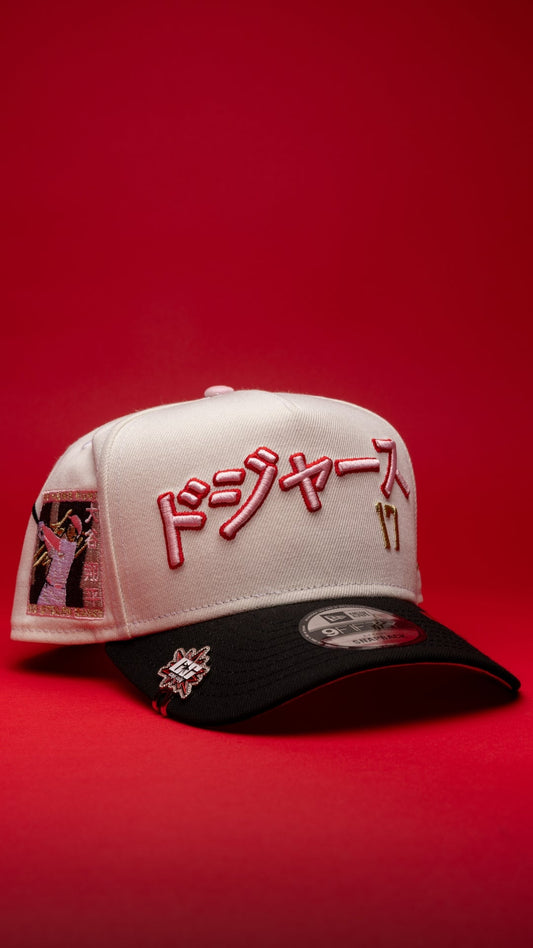 NEW ERA 9FIFTY A-FRAME CHROME/BLACK LOS ANGELES DODGERS JAPANESE SCRIPT W/ SHOHEI OHTANI 50-50 CLUB SIDE PATCH