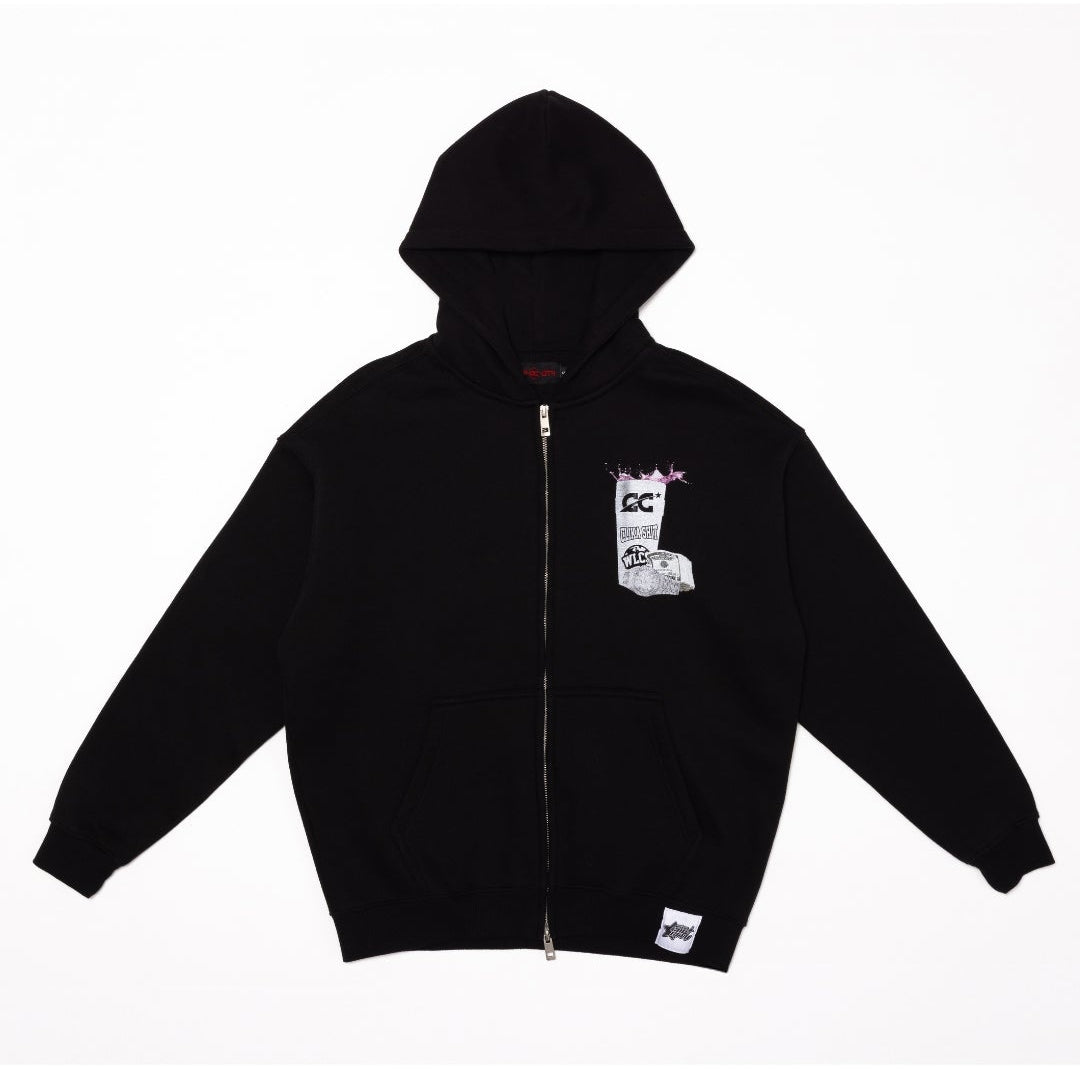 NEW* HERENCIA DE PATRONES x CAP CITY BLACK "CLIKA SHI" ZIP UP HOODIE