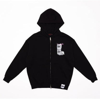 NEW* HERENCIA DE PATRONES x CAP CITY BLACK "CLIKA SHI" ZIP UP HOODIE
