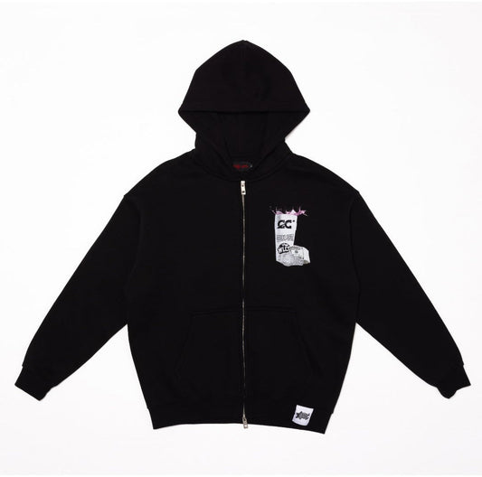 NEW* HERENCIA DE PATRONES x CAP CITY BLACK "CLIKA SHI" ZIP UP HOODIE
