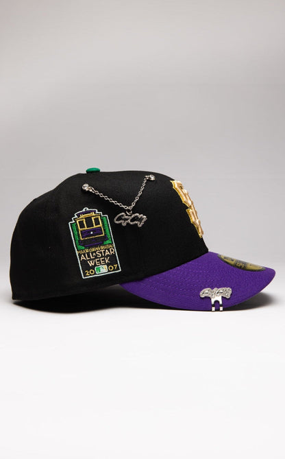 NEW ERA EXCLUSIVE 59FIFTY BLACK/PURPLE SAN FRANCISCO GIANTS W/ ALL STAR WEEK SIDE PATCH
