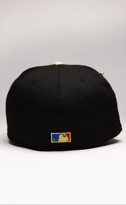 NEW ERA EXCLUSIVE 59FIFTY BLACK/NAVY ATLANTA BRAVES W/ 2000 ALL STAR GAME SIDE PATCH