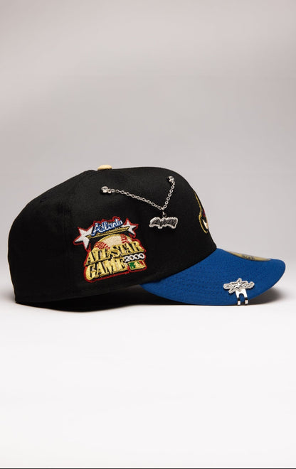 NEW ERA EXCLUSIVE 59FIFTY BLACK/NAVY ATLANTA BRAVES W/ 2000 ALL STAR GAME SIDE PATCH