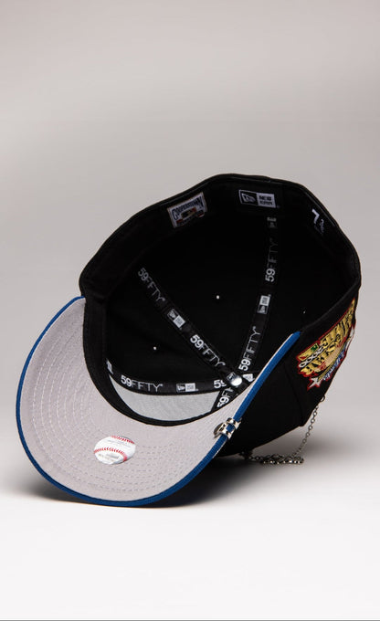 NEW ERA EXCLUSIVE 59FIFTY BLACK/NAVY ATLANTA BRAVES W/ 2000 ALL STAR GAME SIDE PATCH