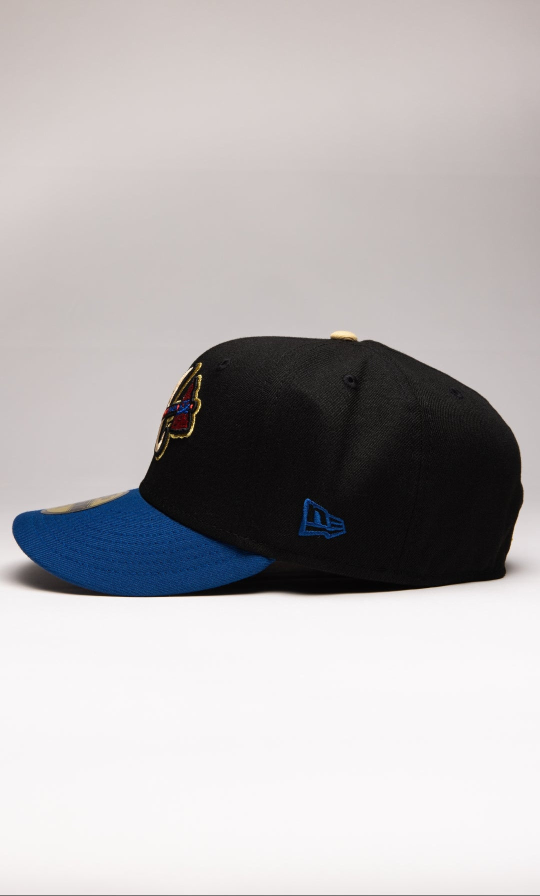NEW ERA EXCLUSIVE 59FIFTY BLACK/NAVY ATLANTA BRAVES W/ 2000 ALL STAR GAME SIDE PATCH