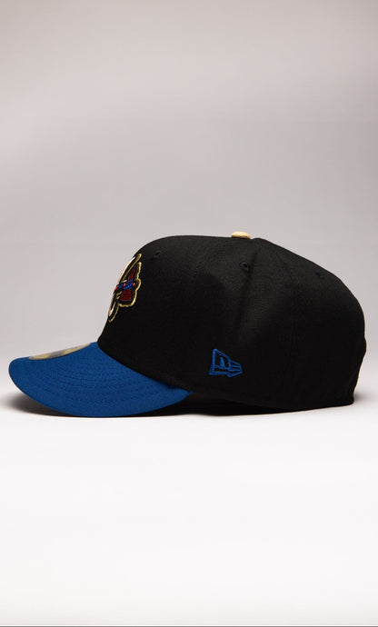 NEW ERA EXCLUSIVE 59FIFTY BLACK/NAVY ATLANTA BRAVES W/ 2000 ALL STAR GAME SIDE PATCH