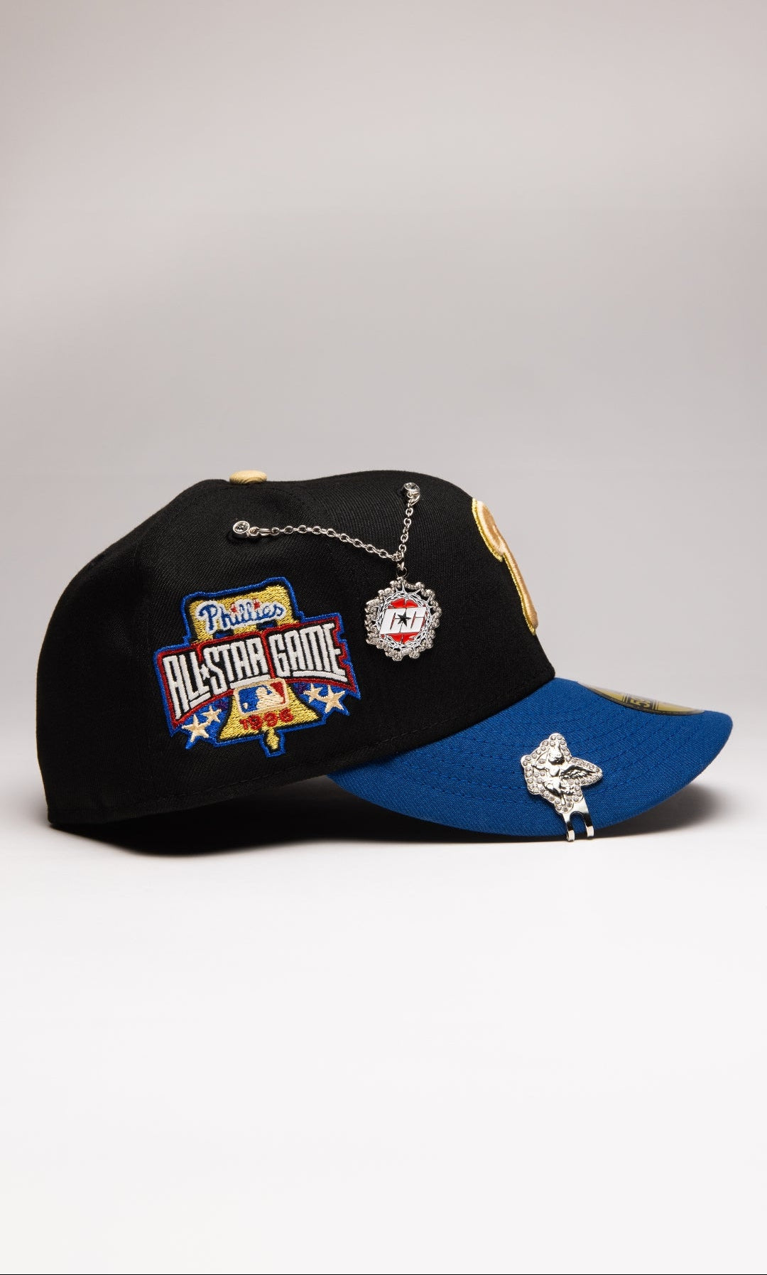 NEW ERA EXCLUSIVE 59FIFTY BLACK/NAVY PHILADELPHIA PHILLIES W/ 1996 ALL STAR GAME SIDE PATCH
