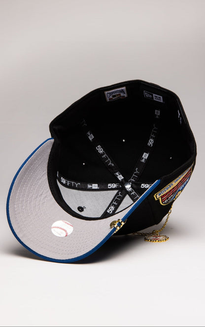 NEW ERA EXCLUSIVE 59FIFTY BLACK/NAVY TEXAS RANGERS W/ INAUGURAL SEASON SIDE PATCH