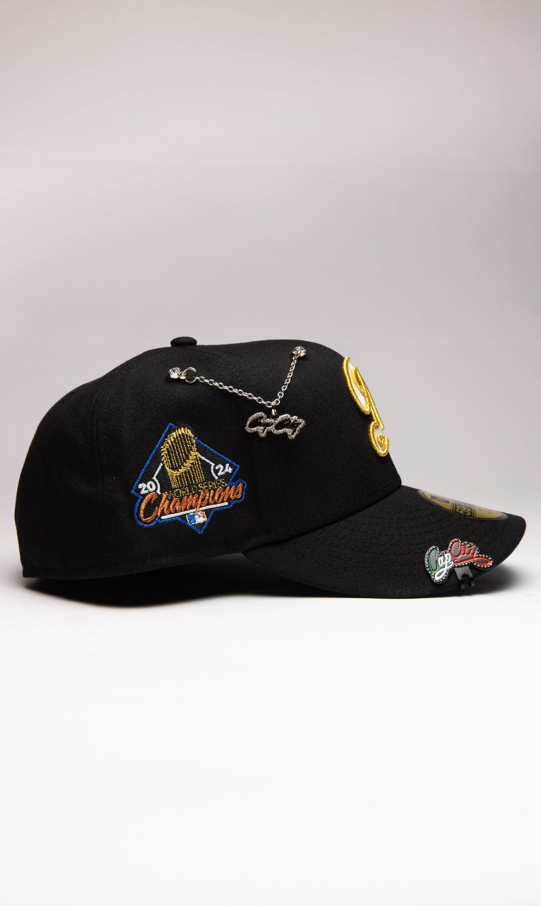 NEW ERA EXCLUSIVE 59FIFTY BLACK LOS ANGELES DODGERS W/ WORLD SERIES CHAMPIONS SIDE PATCH