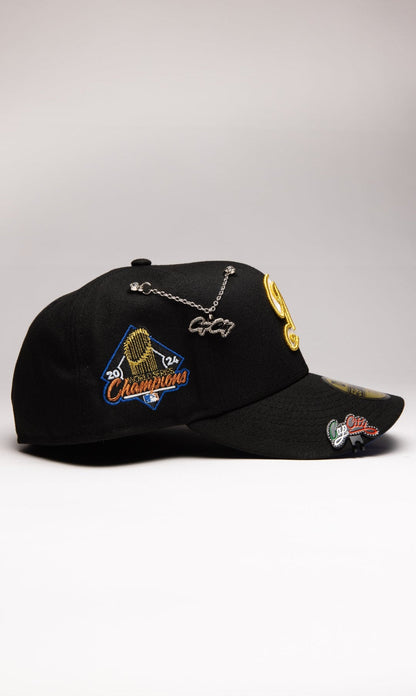 NEW ERA EXCLUSIVE 59FIFTY BLACK LOS ANGELES DODGERS W/ WORLD SERIES CHAMPIONS SIDE PATCH