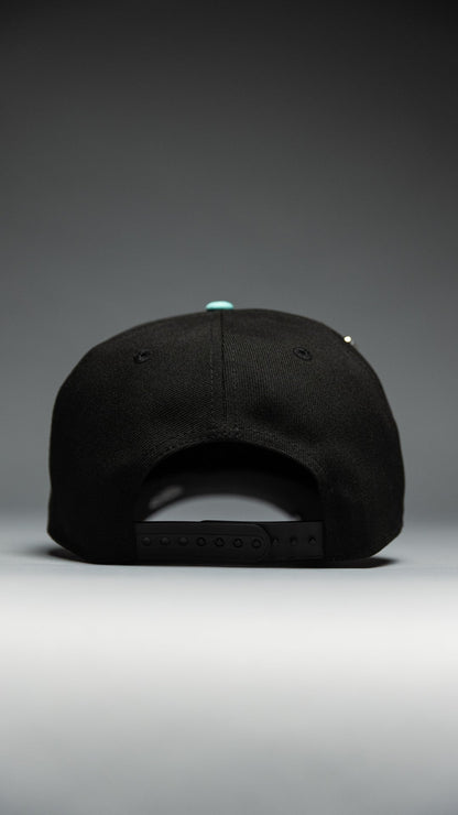 NEW ERA EXCLUSIVE 9FIFTY BLACK/TEAL SAN DIEGO PADRES SNAPBACK W/ 40TH ANNIVERSARY SIDE PATCH