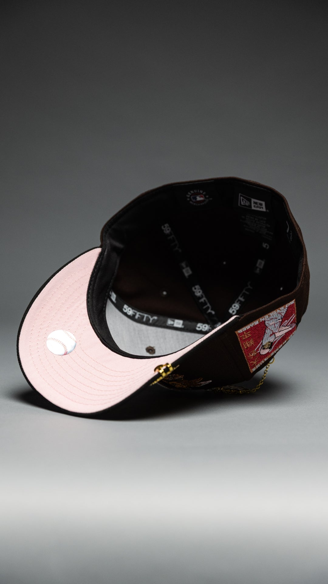 NEW ERA EXCLUSIVE 59FIFTY DARK BROWN/BLACK LOS ANGELES DODGERS "CITY OF ANGELS" W/ SHOHEI OHTANI 50-50 CLUB SIDE PATCH