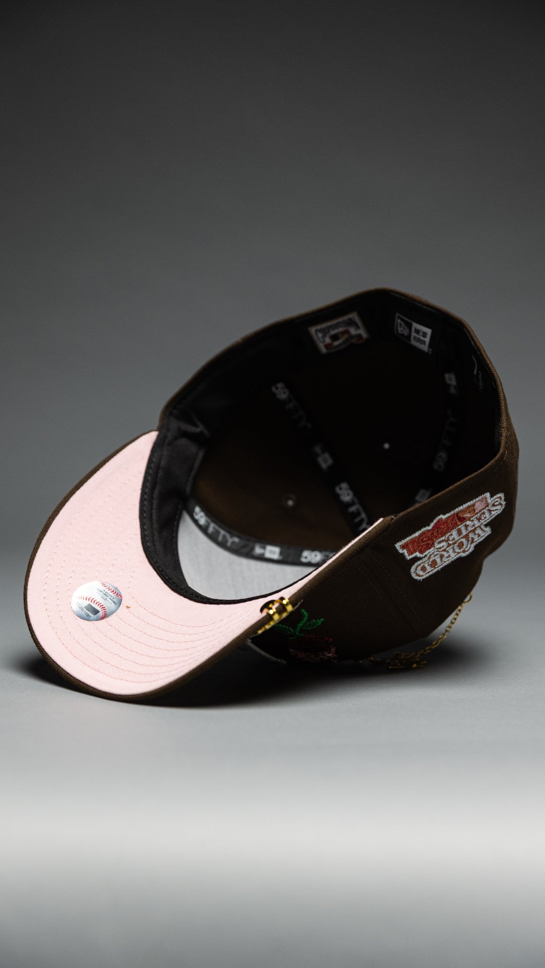 NEW ERA EXCLUSIVE 59FIFTY BROWN LOS ANGELES DODGERS W/ BURNT ROSES + 1981 WORLD SERIES SIDE PATCH