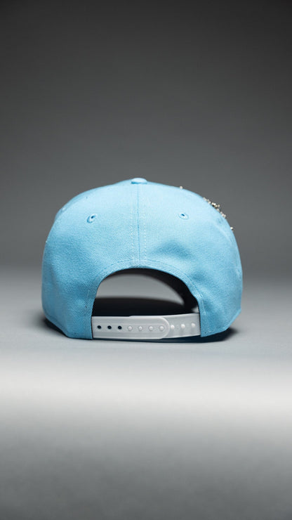NEW ERA EXCLUSIVE 9FIFTY ICY BLUE BALTIMORE ORIOLES SNAPBACK W/ 50TH ANNIVERSARY SIDE PATCH