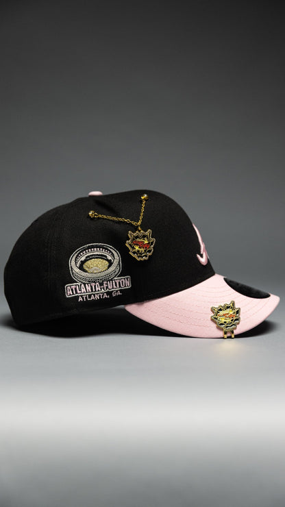 NEW ERA EXCLUSIVE 9FIFTY BLACK/PINK ATLANTA BRAVES SNAPBACK W/ 2000 ALL STAR GAME SIDE PATCH