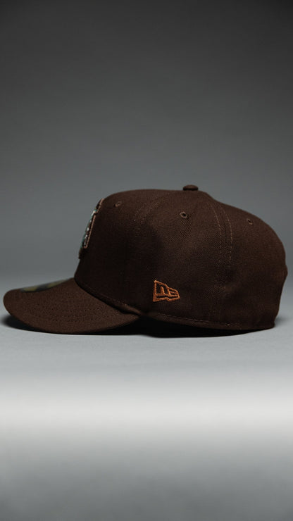 NEW ERA EXCLUSIVE 59FIFTY DARK BROWN CHICAGO BLACKHAWKS W/ ALL STAR GAME SIDE PATCH